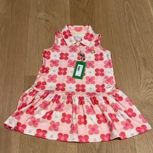 US OPEN Floral Pink Kids Casual Dress NWT